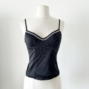 Sexy Little Things Victoria's Secret Black Rhinestone Corset Size 34B
